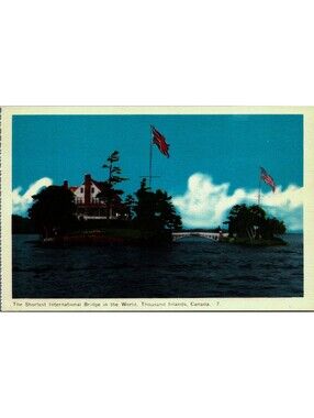 The Shortest Bridge in the World, Thousand Islands, Canada Postcard